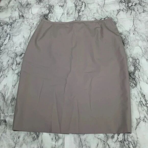 Lafayette 148 Virgin Wool Taupe Brown pencil Skirt size 2 - Picture 1 of 8